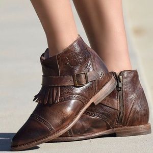 new Bed Stu ❉ Handmade Ankle Bootie ❉ Teak Rustic